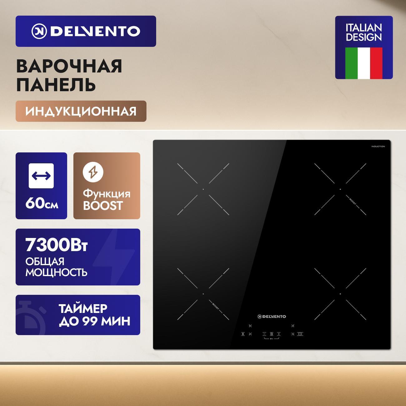 Изображение товара Встраиваемая индукционная панель независимая Delvento V60I74S100