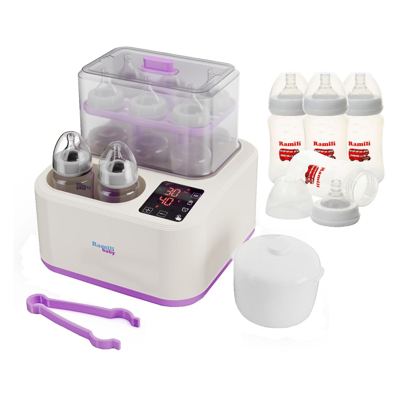 Изображение товара Стерилизатор для бутылочек Ramili Baby 8-в-1+ горшочек+ 4 бутылочки(BSS300X240MLX4)