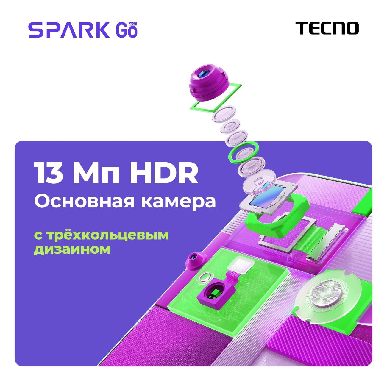 Купить Смартфон Tecno BG6 SPARK Go 2024 Green в каталоге интернет магазина  М.Видео по выгодной цене с доставкой, отзывы, фотографии - Москва