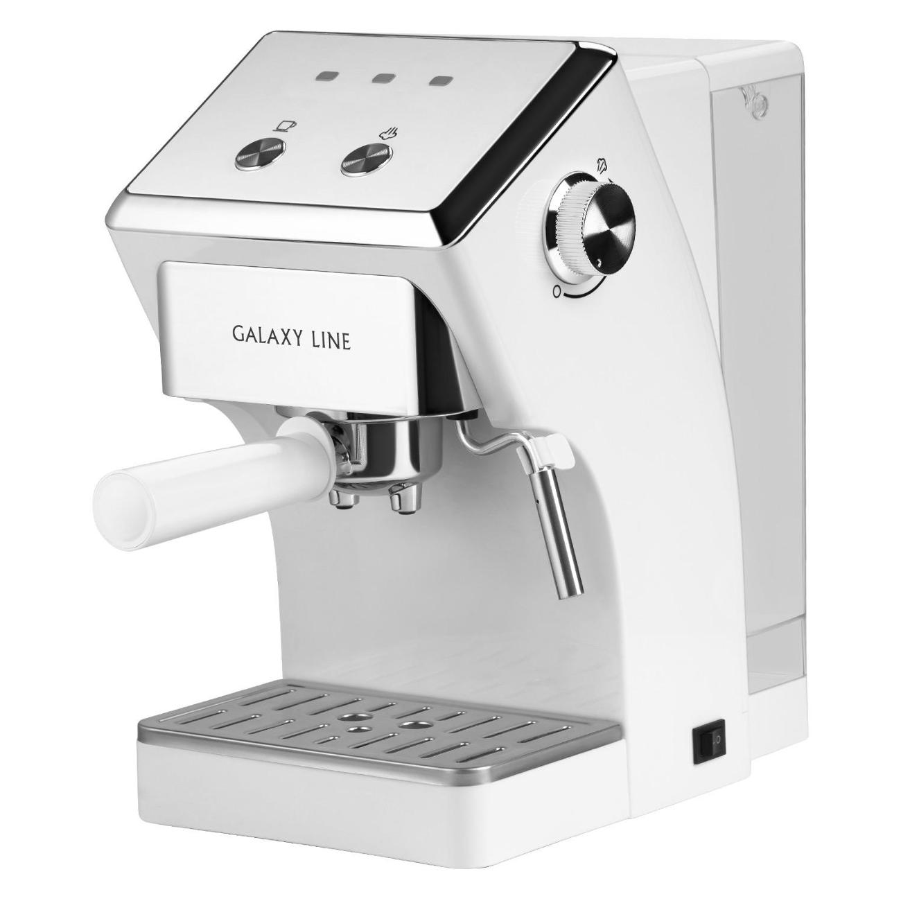 Изображение товара Кофеварка рожкового типа Galaxy LINE GL0756 белая Изображение товара Кофеварка рожкового типа Galaxy LINE GL0756 белая