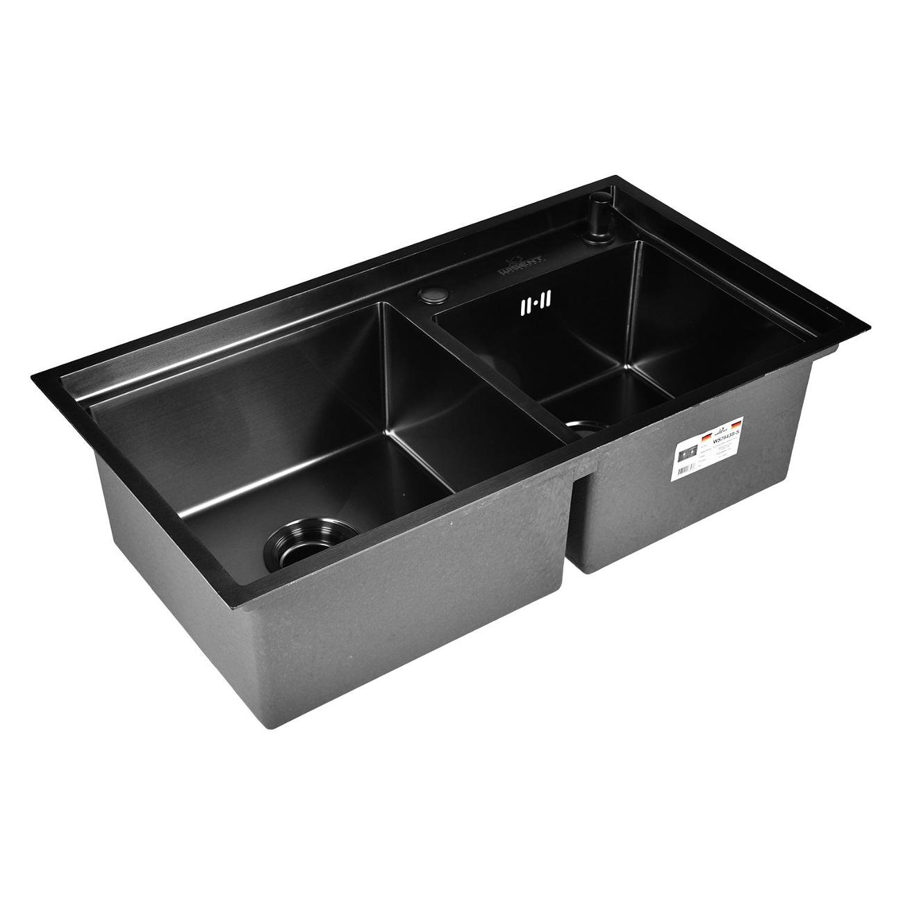 Изображение товара Мойка кухонная Wisent WS37843B-S/341-11-24/W405B/W302644B