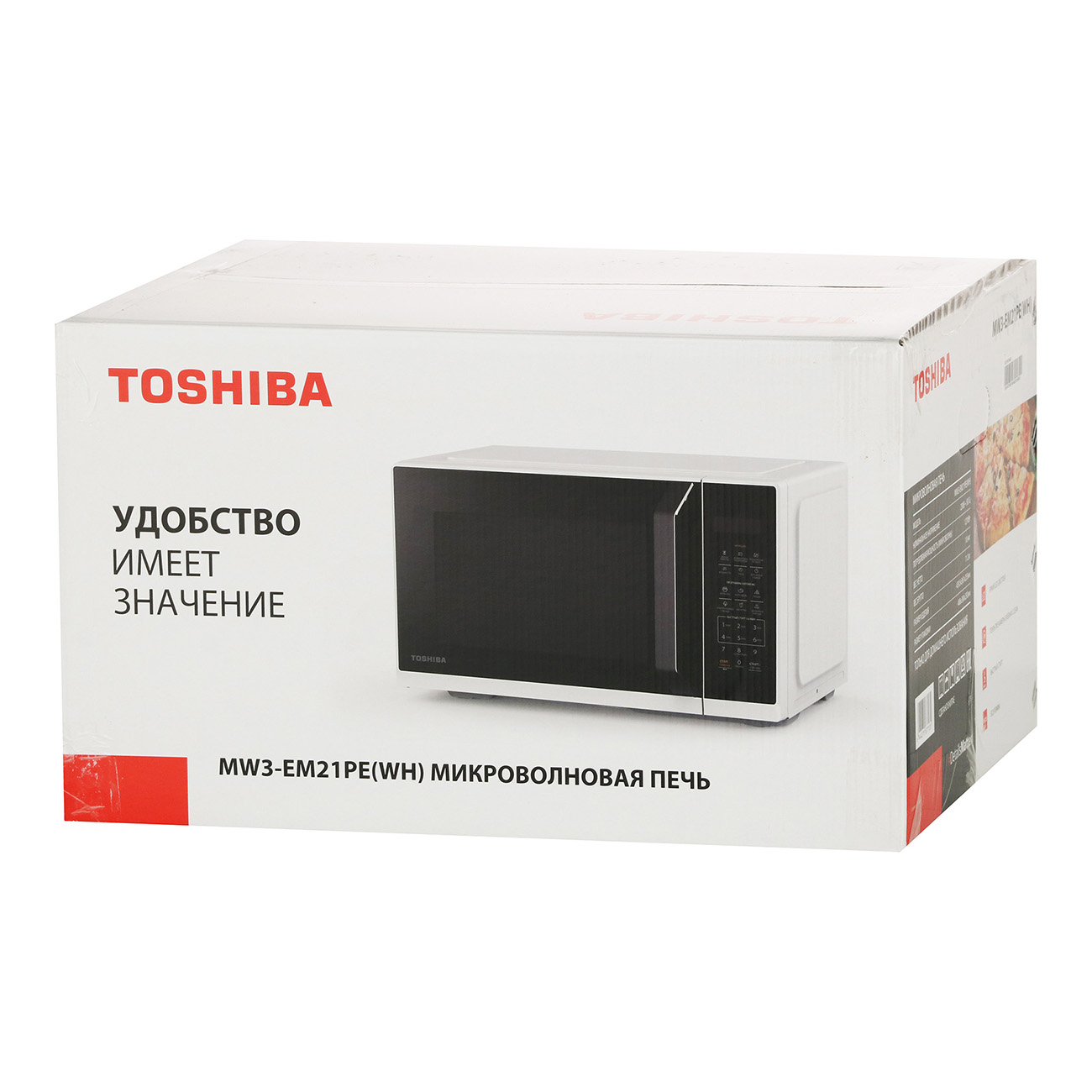 Купить Микроволновая печь соло Toshiba MW3-EM21PE белая по выгодной цене в  интернет-магазине М.Видео