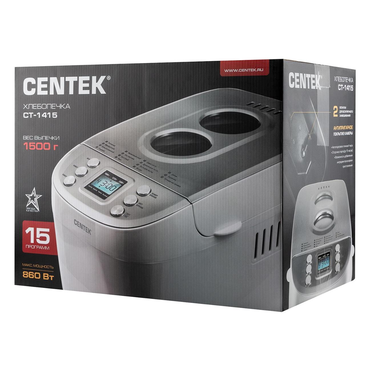 Купить Хлебопечка Centek CT-1415 в каталоге интернет магазина М.Видео по  выгодной цене с доставкой, отзывы, фотографии - Москва