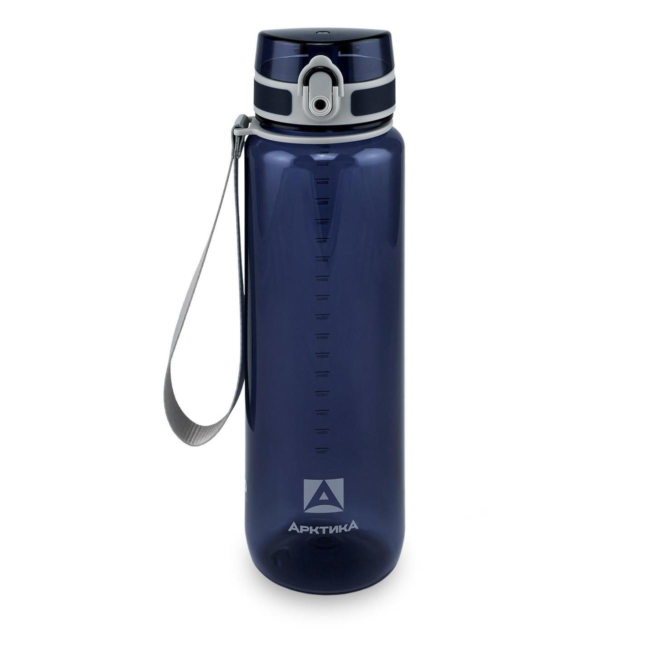 Изображение товара Бутылка для воды Арктика 720-1000 с ситечком синяя прозрачная
