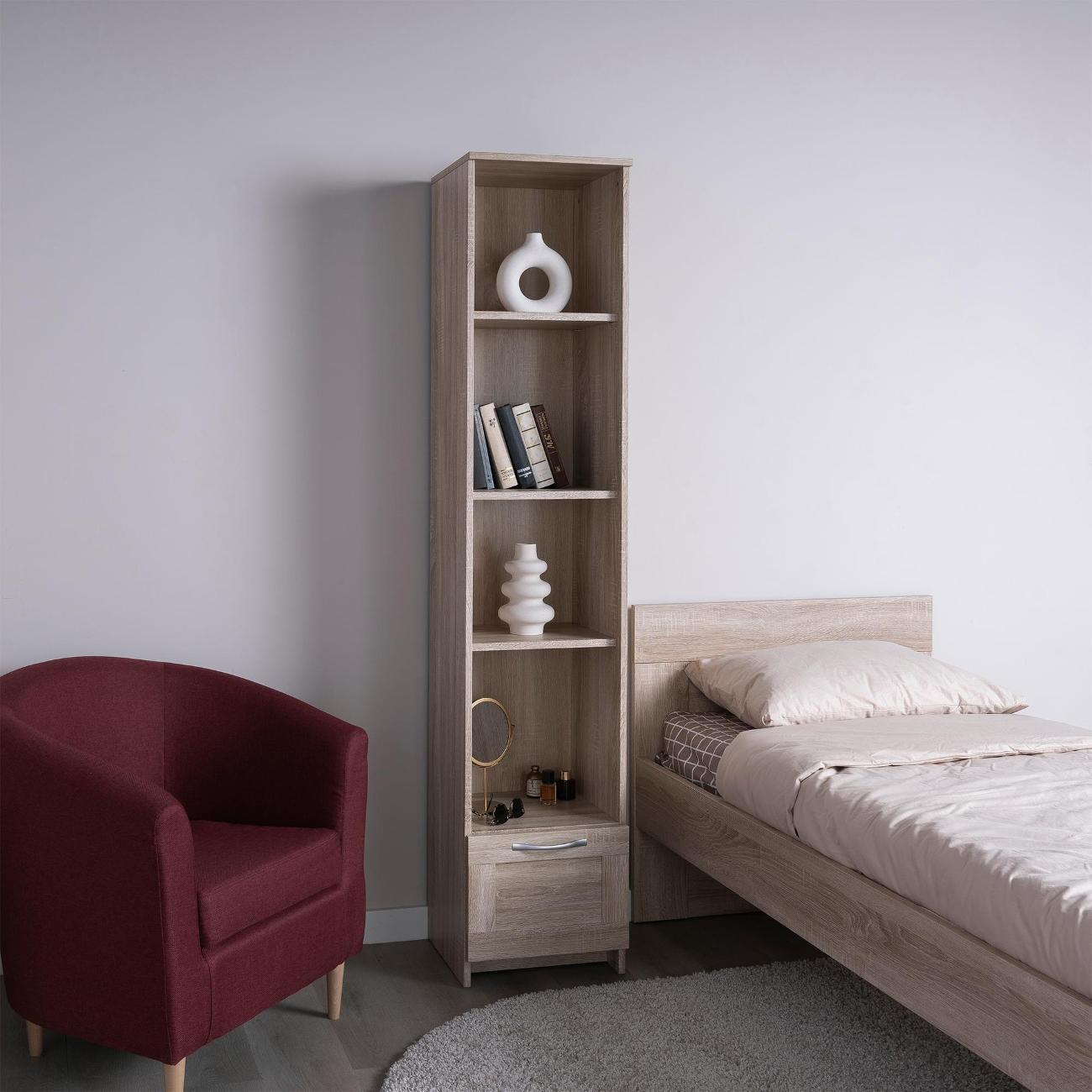 Изображение товара Стеллаж Гуд Лакк Сириус 1 ящик 39х190 см дуб сонома