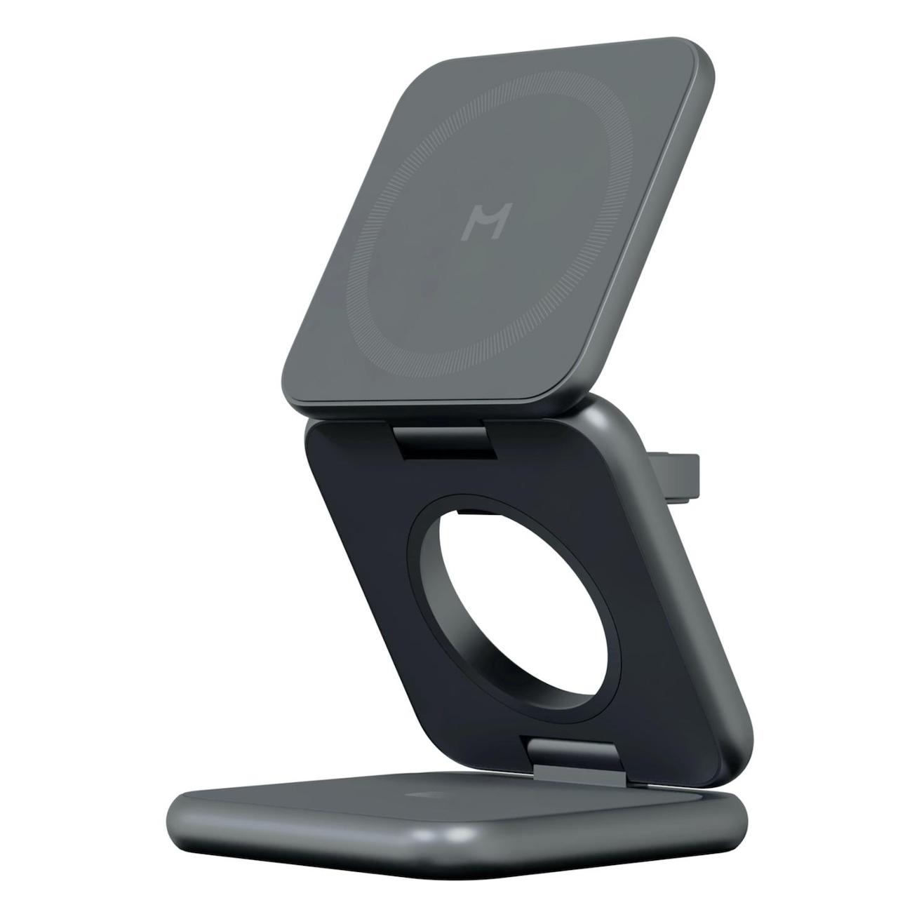 Изображение товара Беспроводное зарядное устройство Magssory Fold 3 в 1 (WCH023) темно-серое