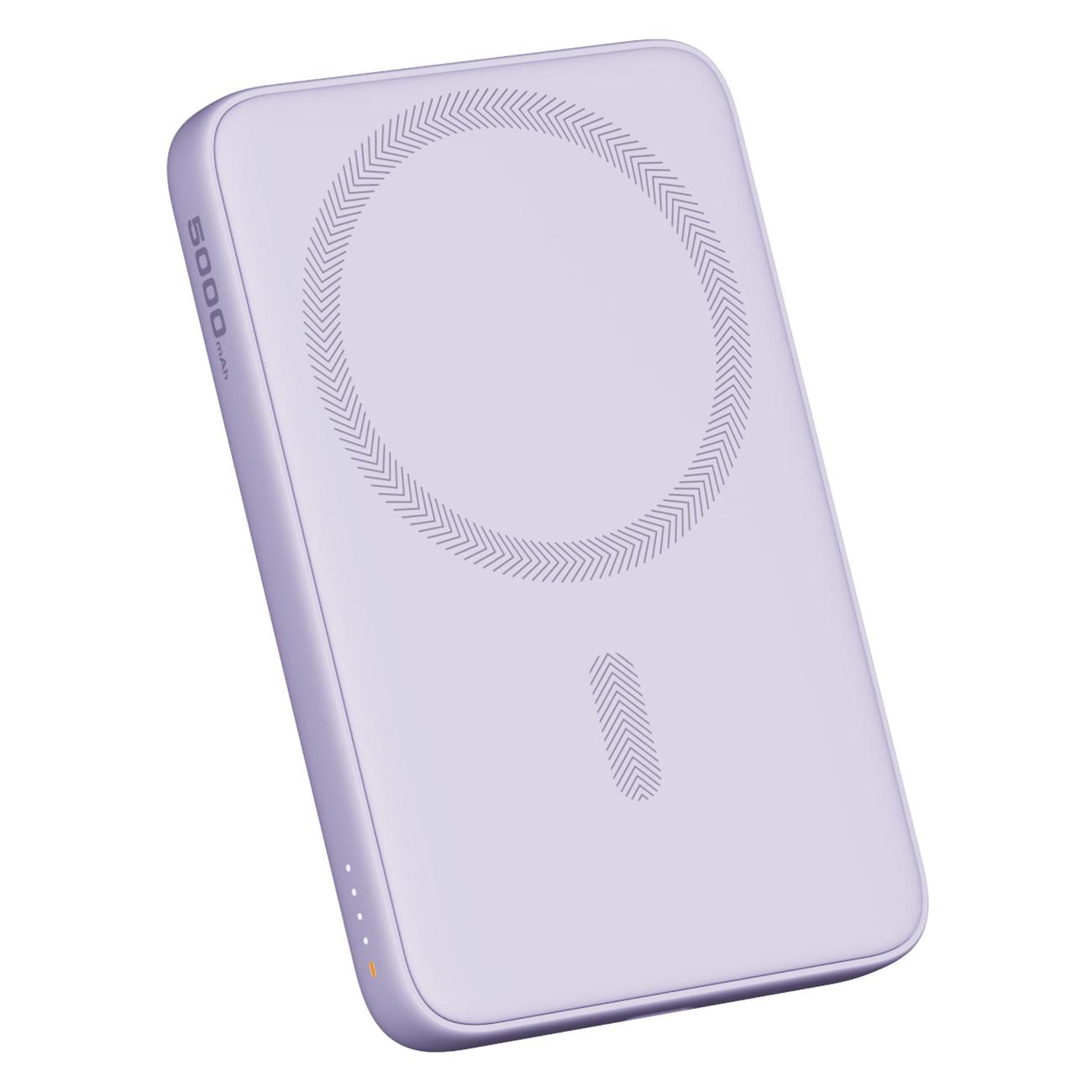 Изображение товара Внешний аккумулятор Aukey Magnetic 5000mah Qi 20W фиолетовый