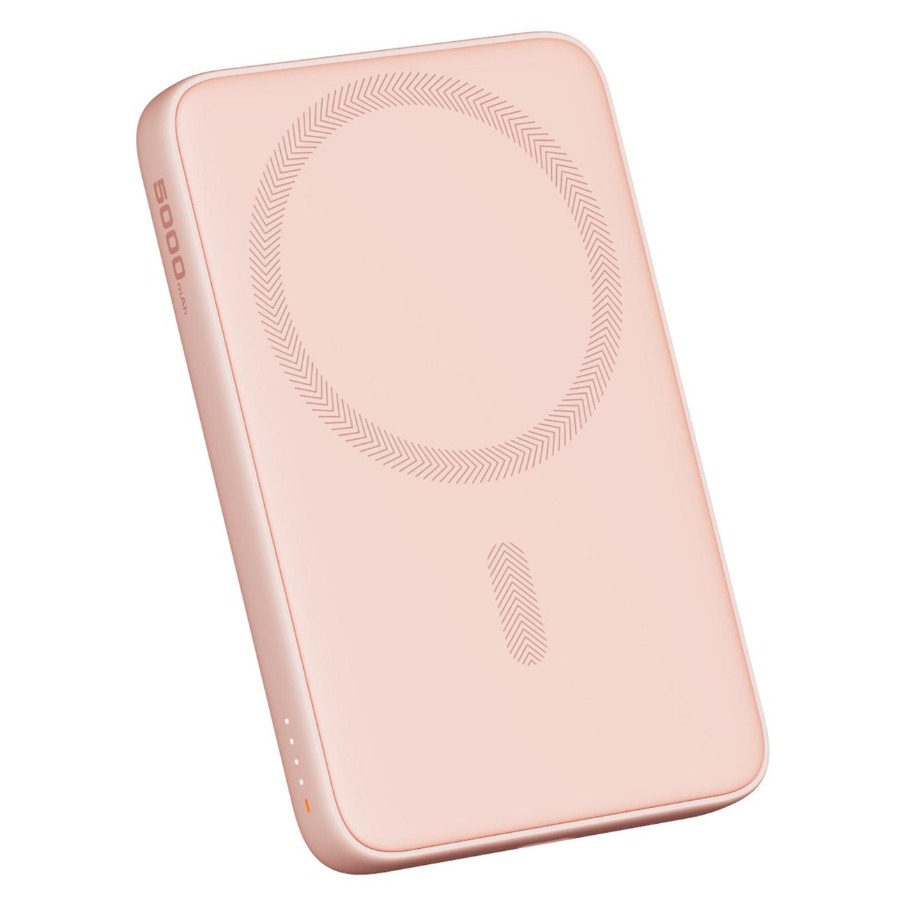 Изображение товара Внешний аккумулятор Aukey Magnetic 5000mah Qi 20W розовый