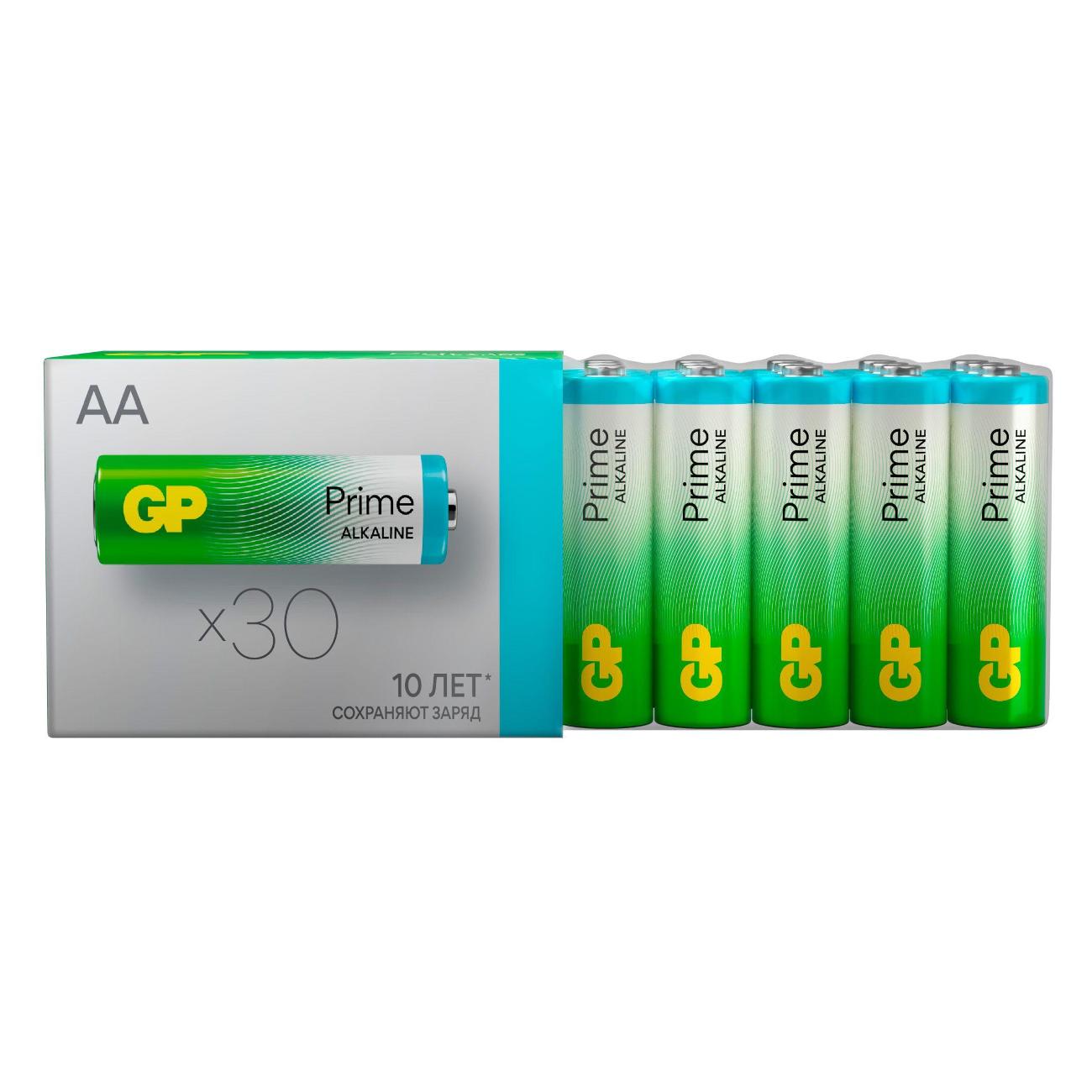 Изображение товара Батарейка алкалиновая (щелочная) GP АА Prime Alkaline 15APA21-2CRSWC30 30 шт.