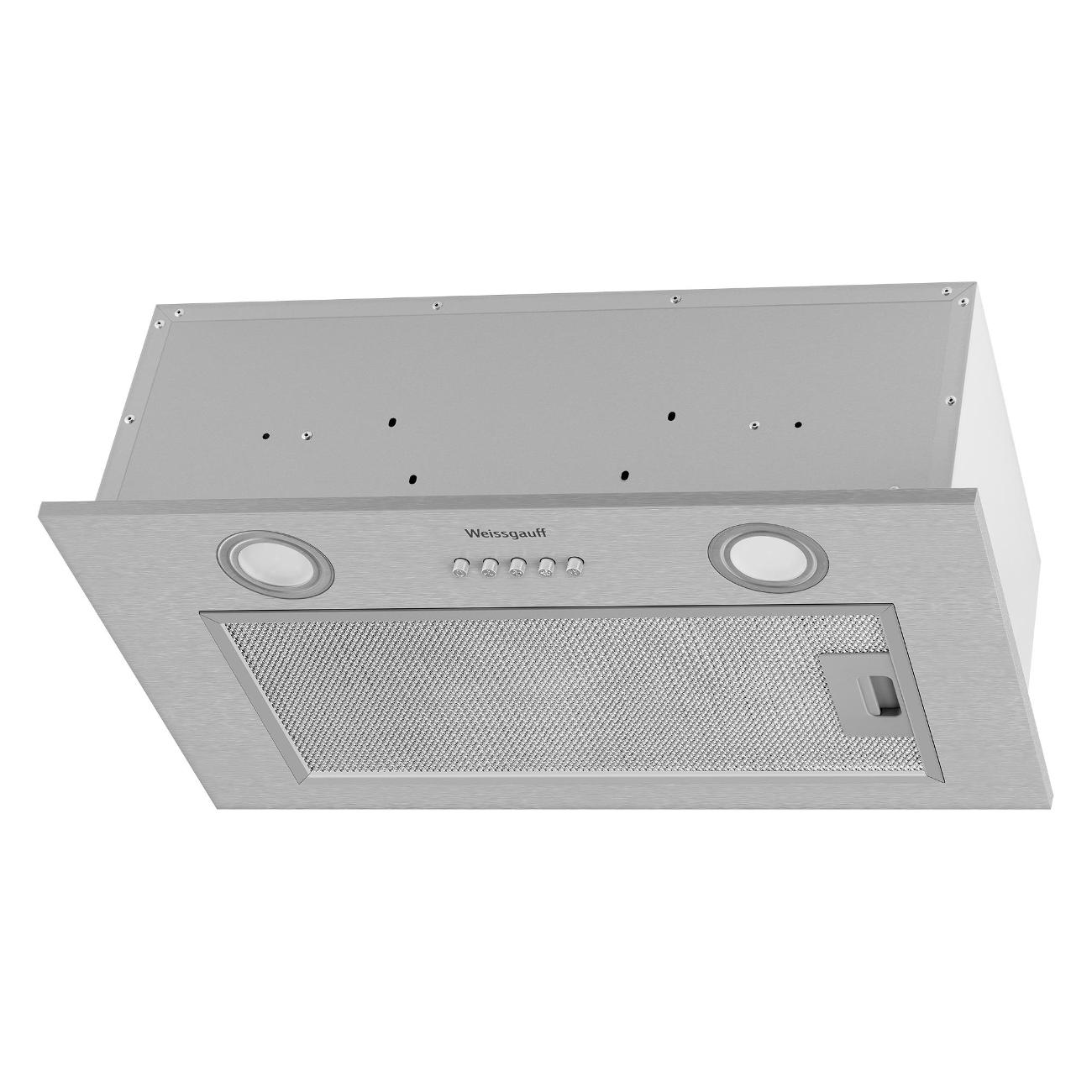 Изображение товара Встроенная кухонная вытяжка Weissgauff Box 600 PB IX с LED освещением Изображение товара Встроенная кухонная вытяжка Weissgauff Box 600 PB IX с LED освещением