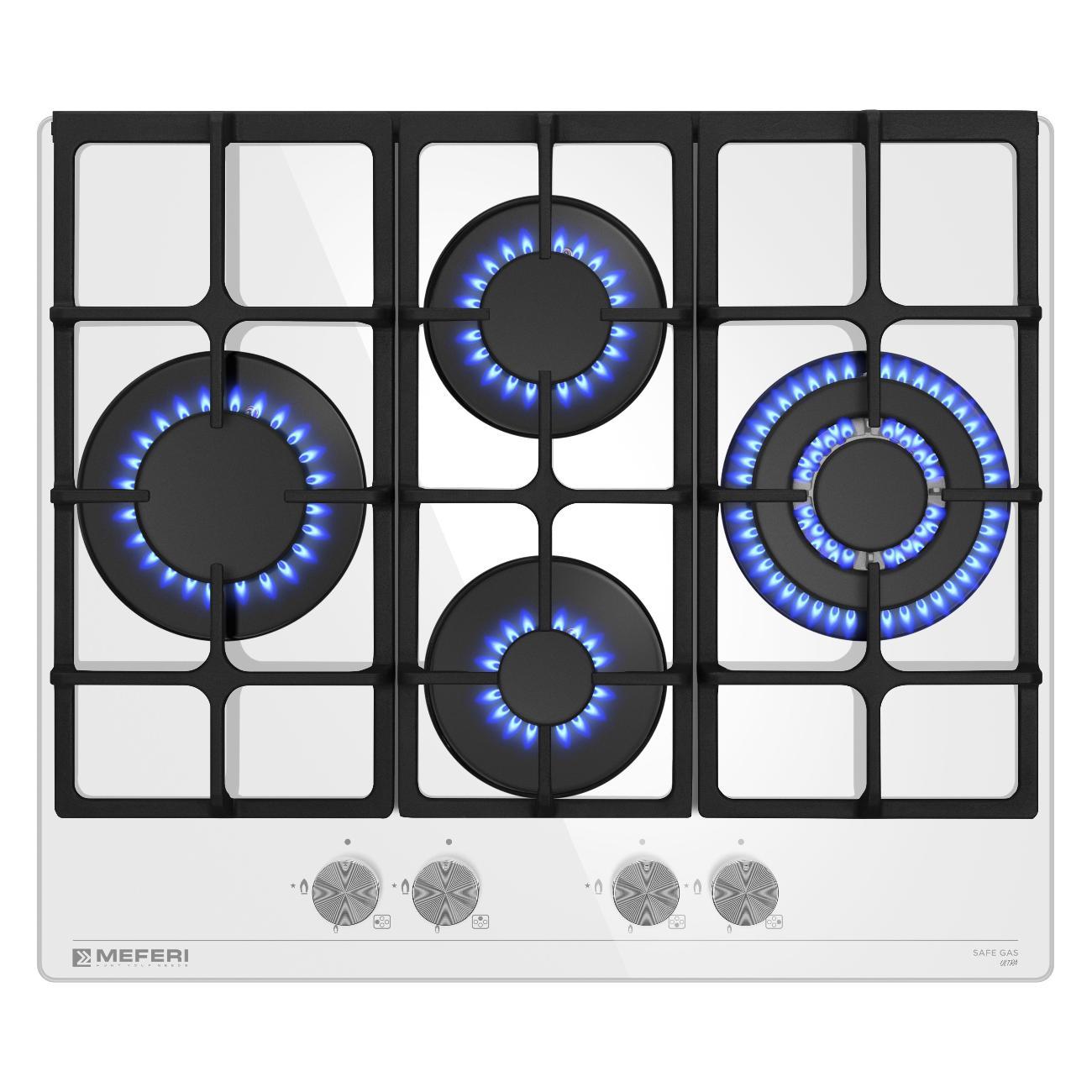 Изображение товара Встраиваемая газовая панель независимая MEFERI MGH604WH GLASS ULTRA
