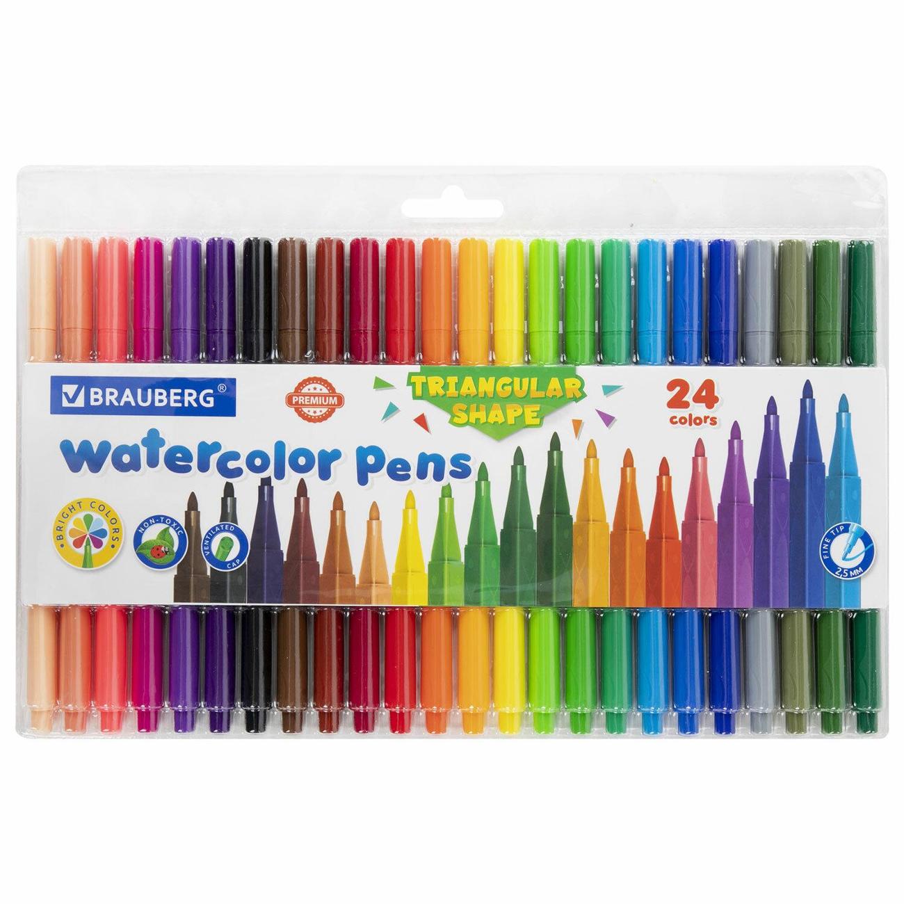 Изображение товара Фломастер Brauberg трехгранные 24 цвета 152194