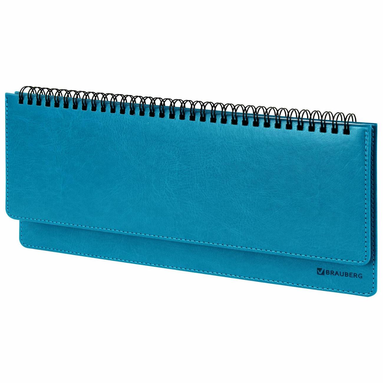 Изображение товара Ежедневник Brauberg Rainbow под кожу, 60л, бирюзовый, 111700