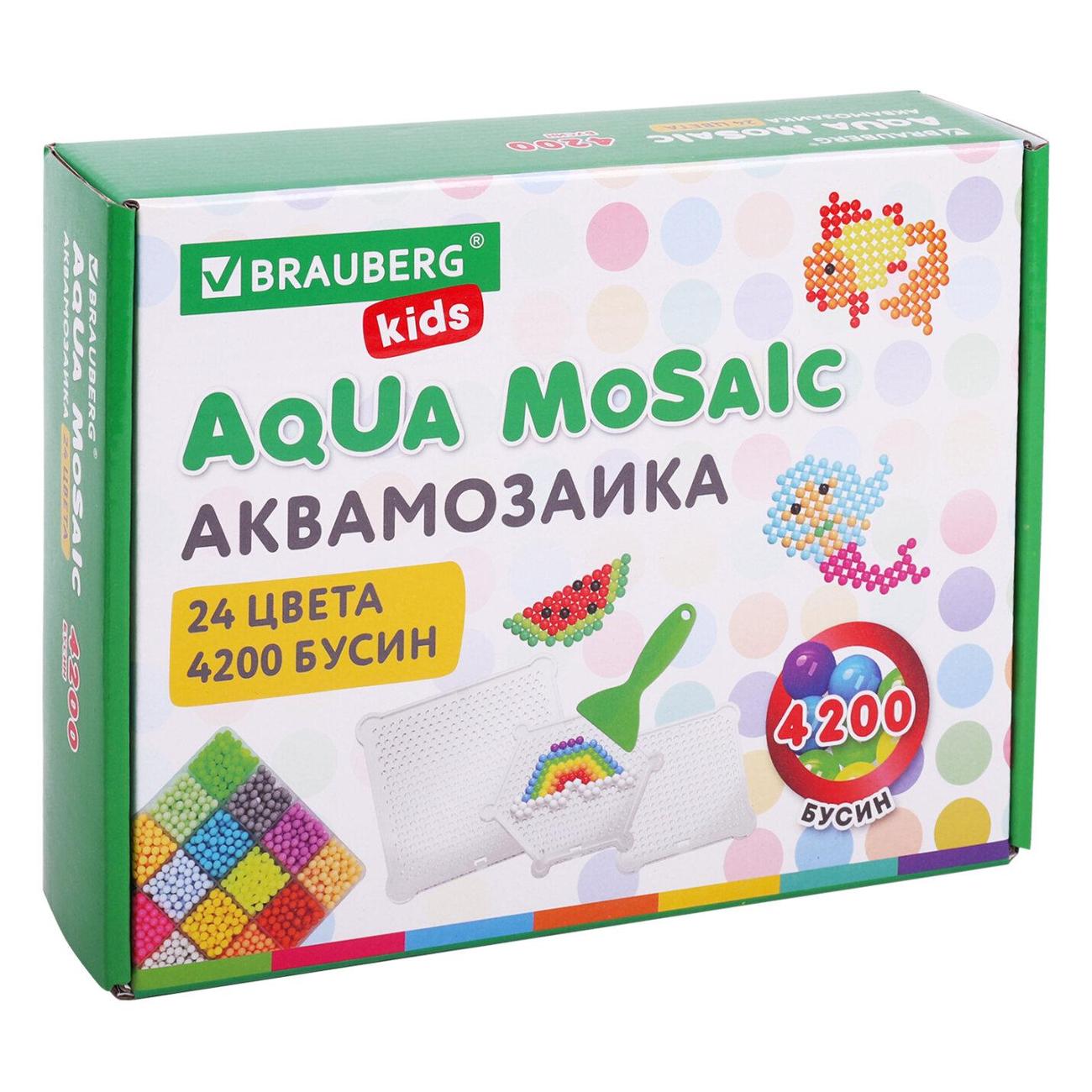 Изображение товара Аквамозаика Brauberg 24 цвета 4200 бусин 664916