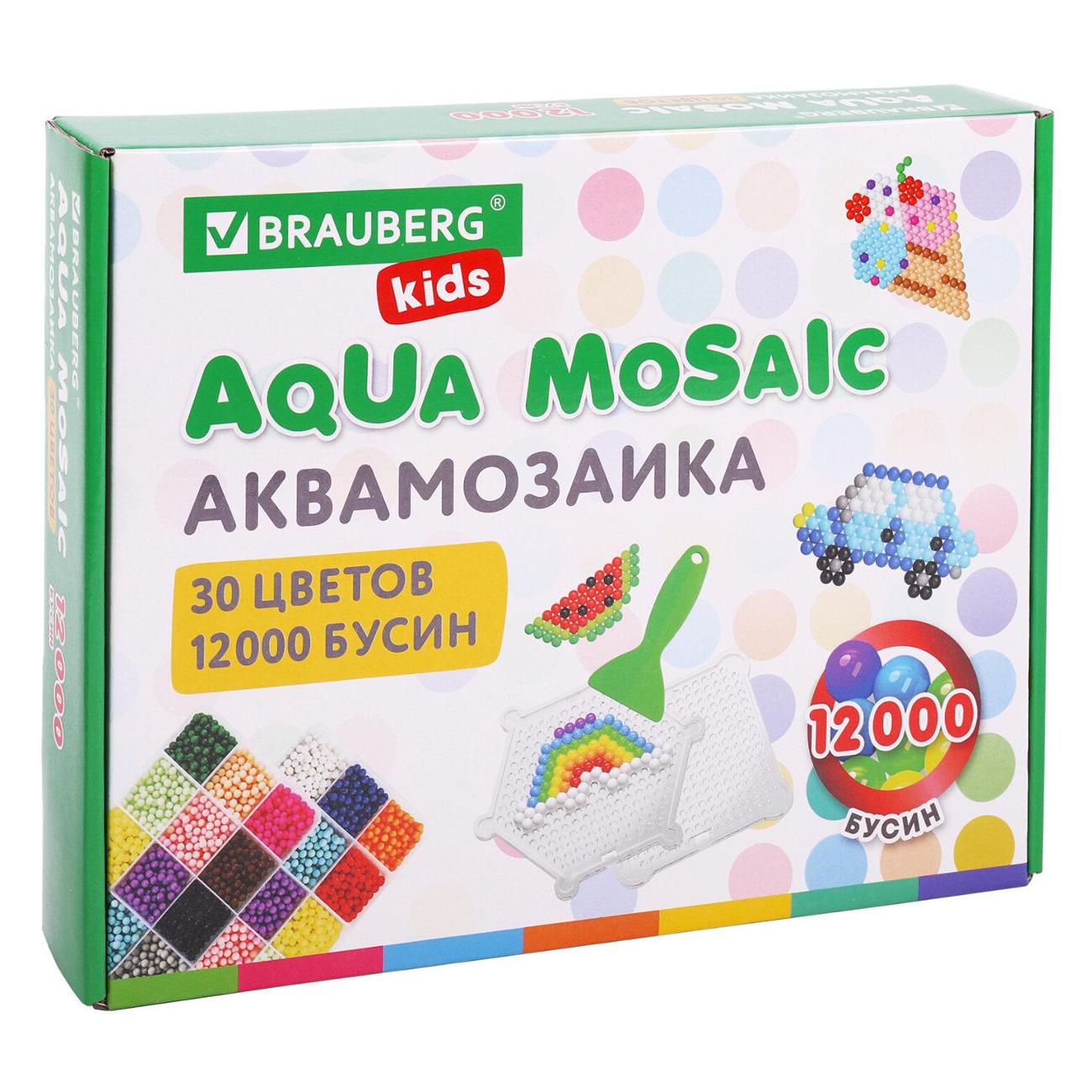 Изображение товара Аквамозаика Brauberg 30 цветов 12000 бусин 664917