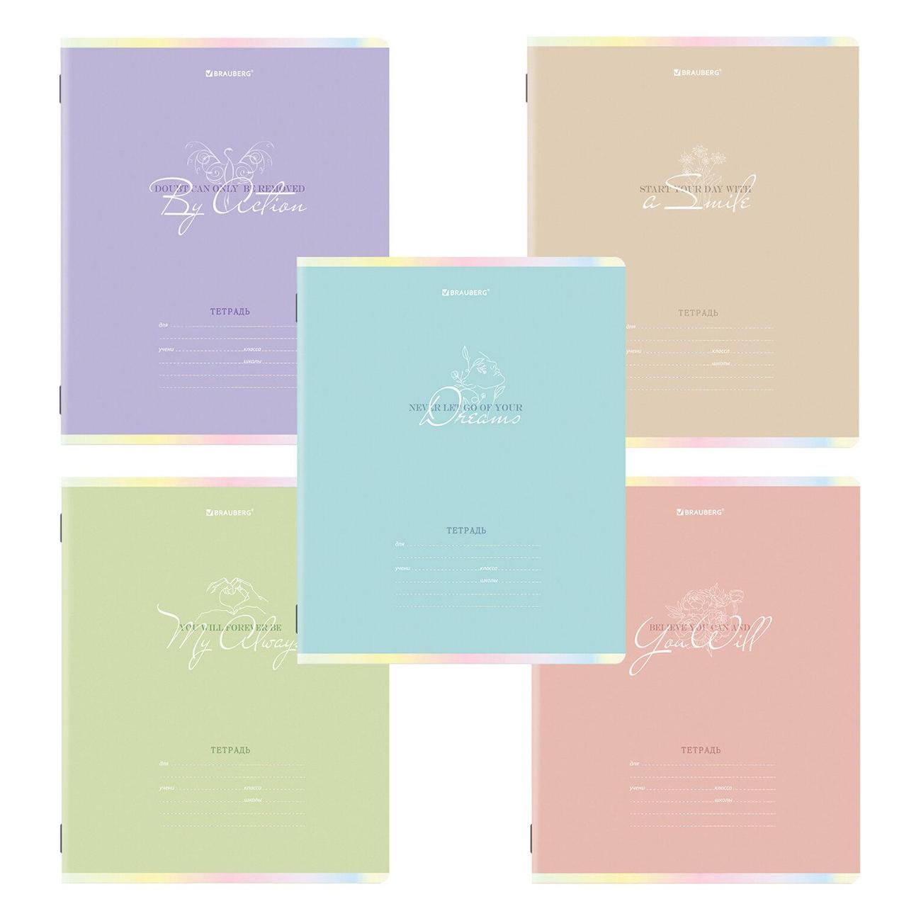 Изображение товара Тетрадь Brauberg 18л 10шт Пастель 106670