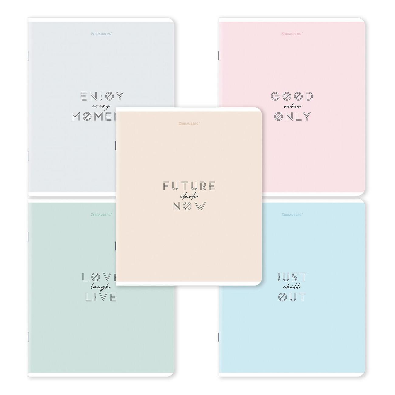 Изображение товара Тетрадь Brauberg ДЭК 48л 5шт Однотонный_Пастель 404923