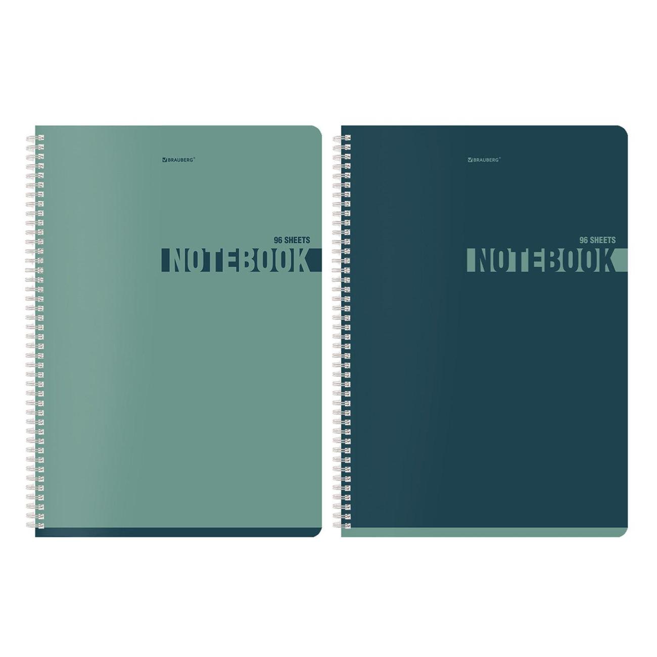 Изображение товара Тетрадь Brauberg ДЭК А4 96л 2шт NoteColor гребень 404872