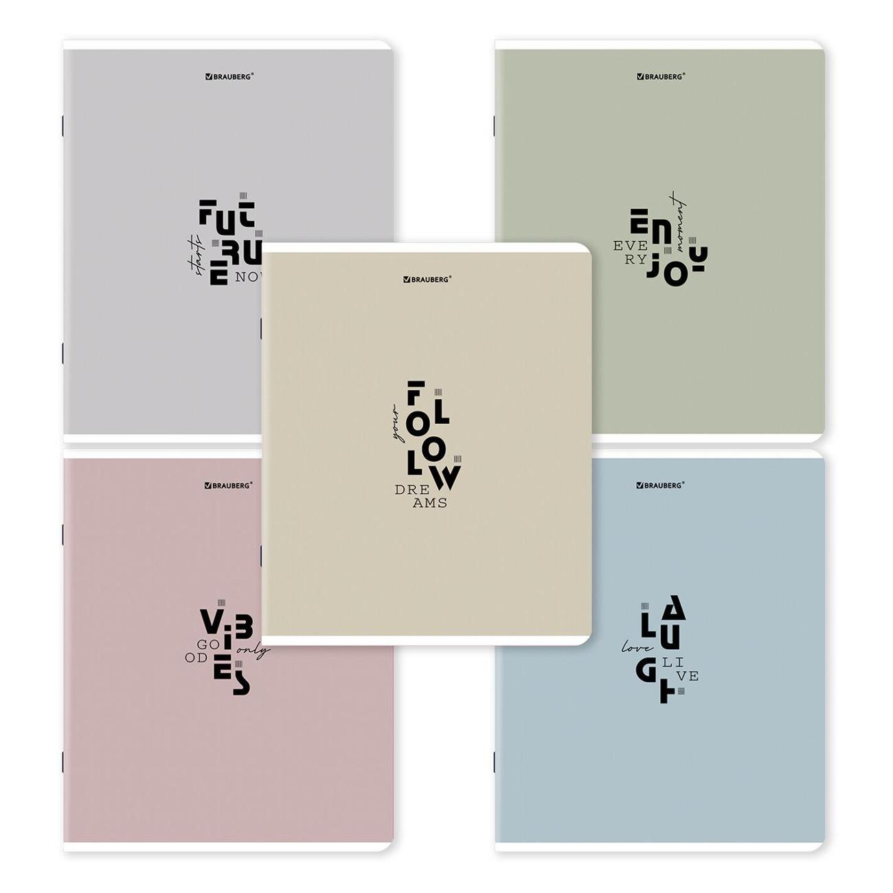 Изображение товара Тетрадь Brauberg ДЭК 48л 5шт Однотонный_Пастель_2 404924