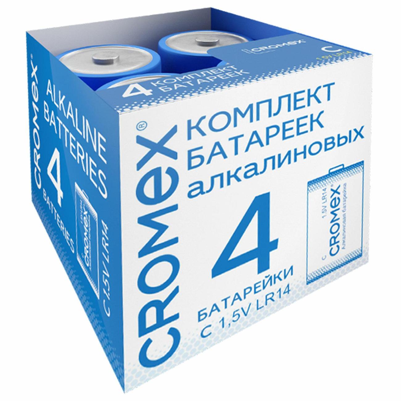 Изображение товара Батарейка алкалиновая (щелочная) CROMEX C LR14, 14А 4шт 456455