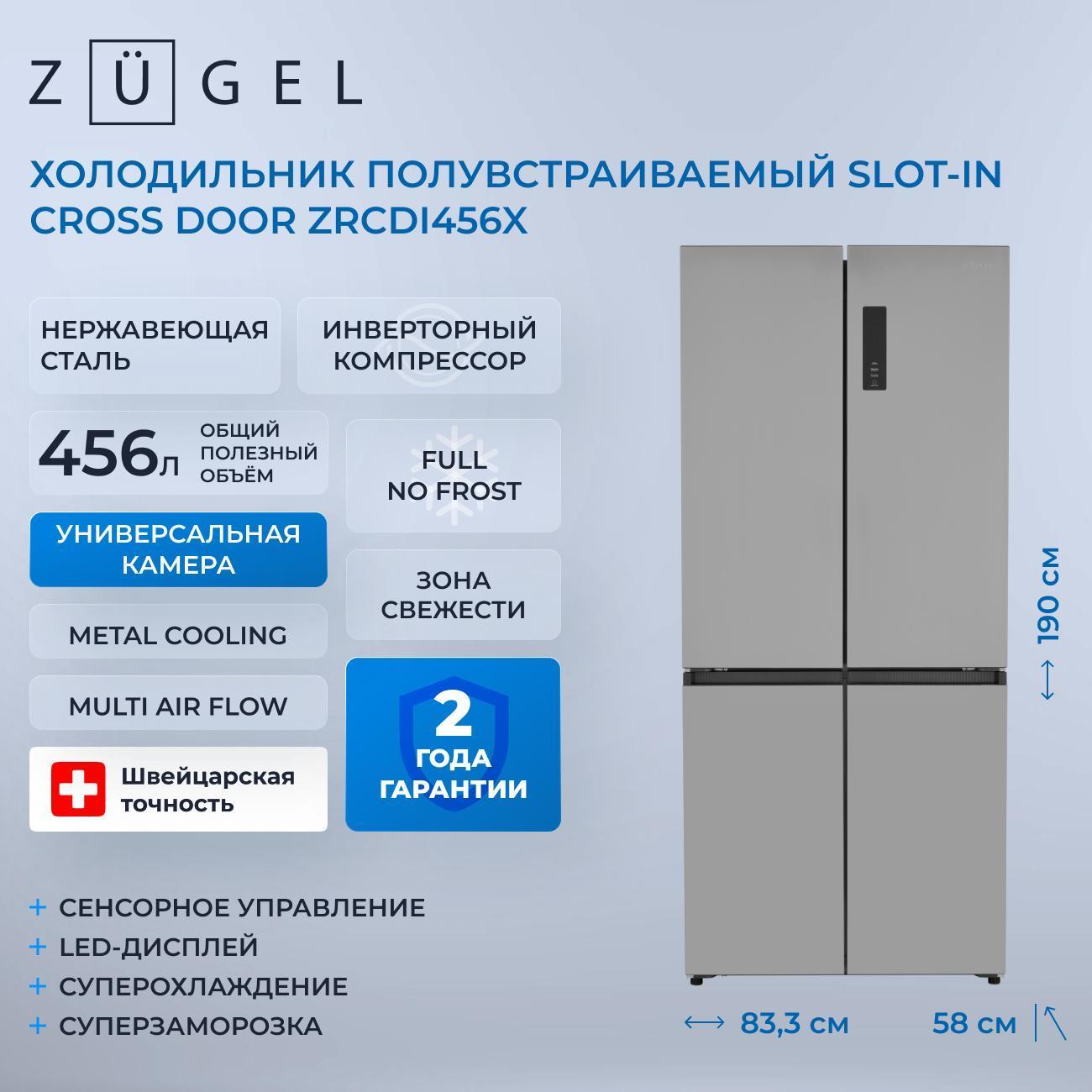 Изображение товара Холодильник ZUGEL ZRCDI456X