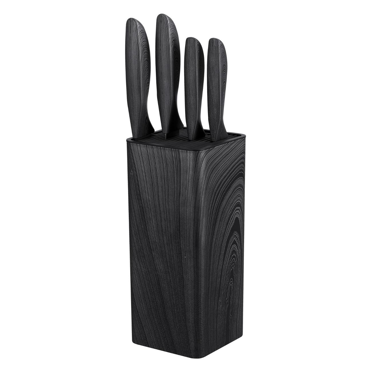 Изображение товара Набор кухонных ножей 6 предметов REGENT inox GRAFICO с подставкой