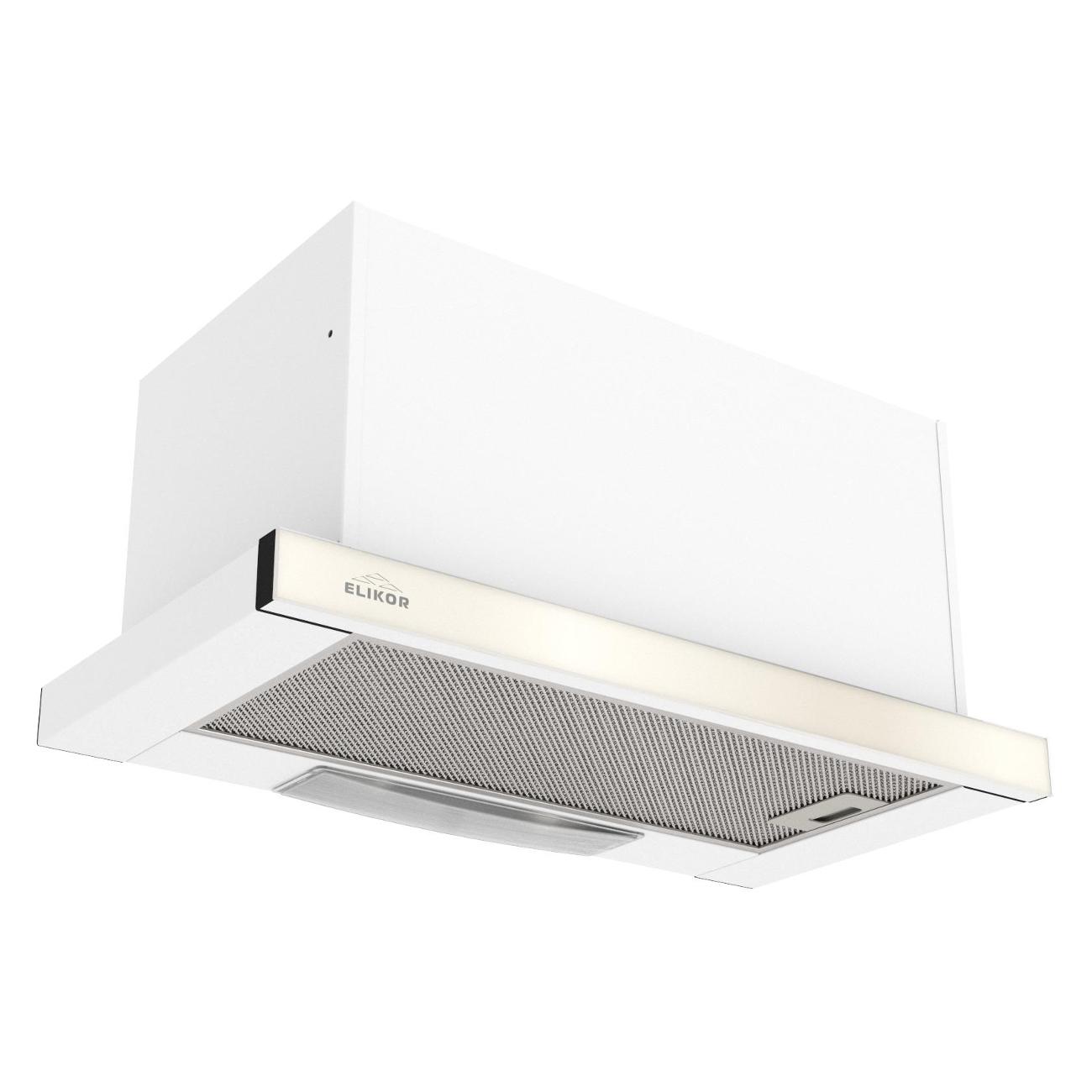 Изображение товара Вытяжка встраиваемая в шкаф Elikor Интегра GLASS 60П-650 белый/ стекло бежевое