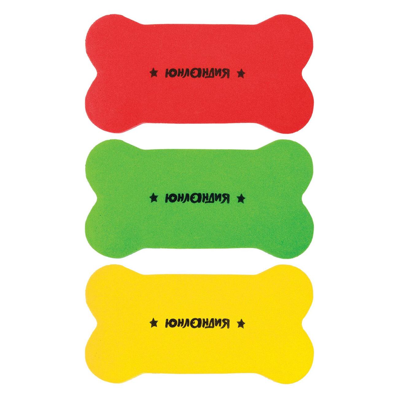 Изображение товара Губка-стиратель Staff Косточка, 55х110 мм, 3 шт., 237503