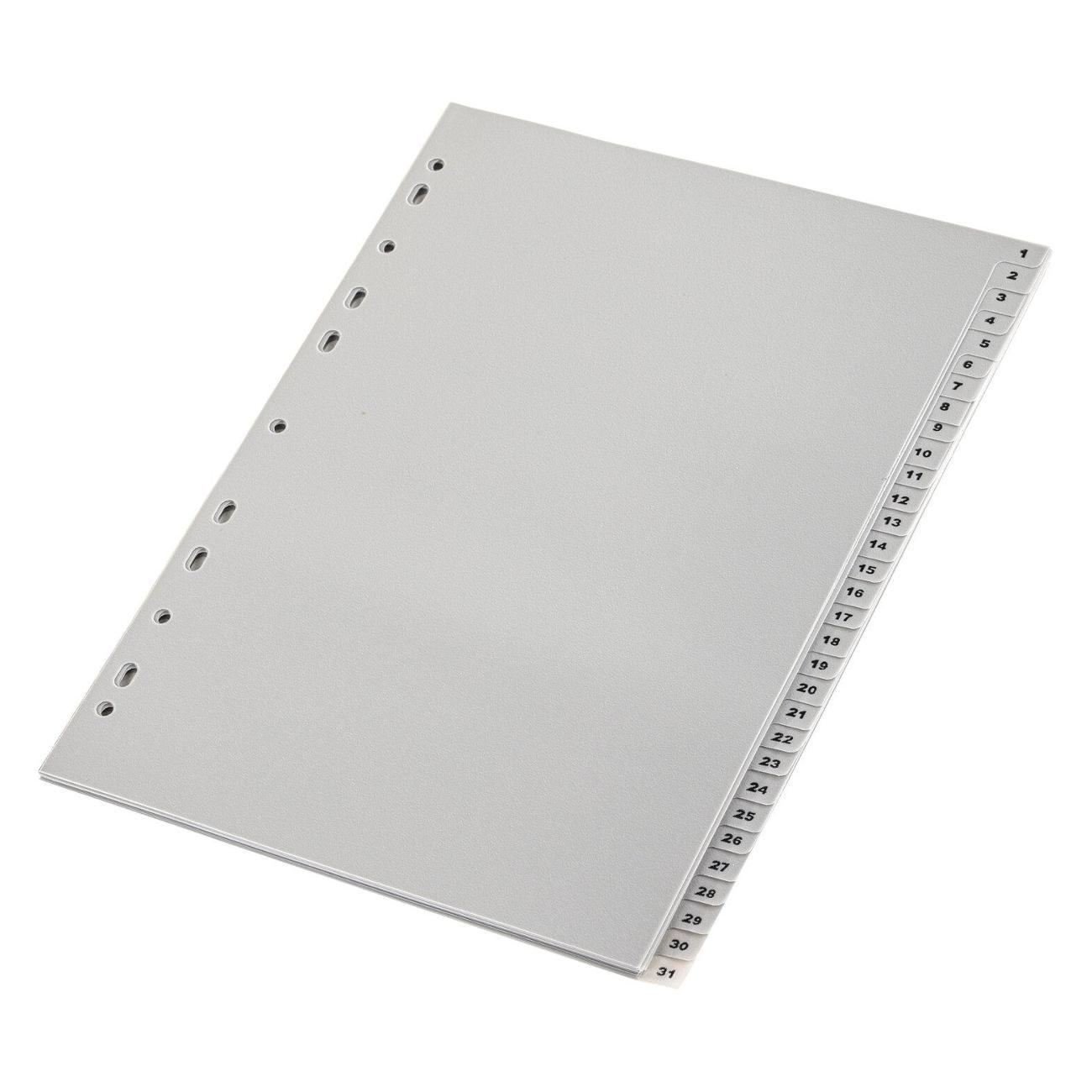 Изображение товара Канцелярия Brauberg А4, 31 лист, цифровой 1-31, серый, 225598