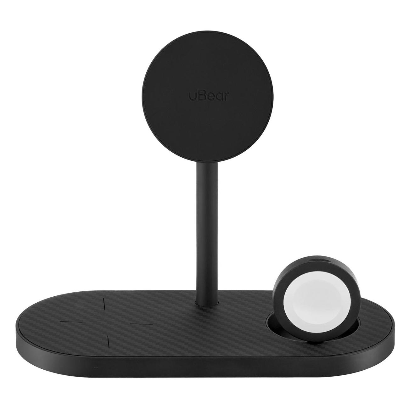 Изображение товара Беспроводное зарядное устройство uBear Stage Pro 3-в-1 MagSafe 30 Вт Kevlar