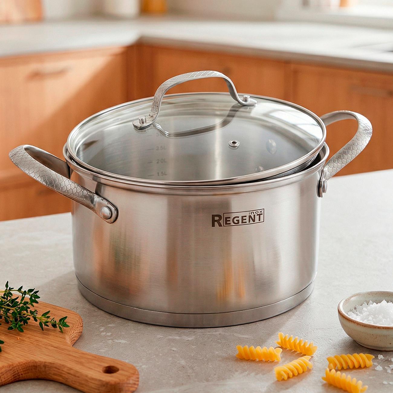 Изображение товара Кастрюля 16см/1.7л с крышкой REGENT inox SIRENA