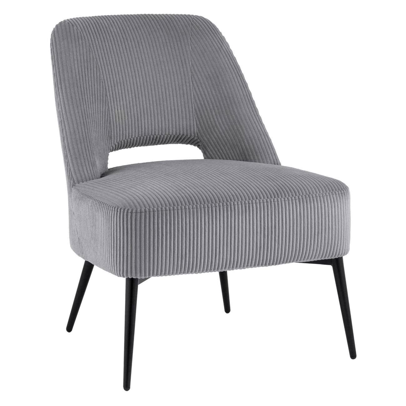 Изображение товара Кресло Stool Group лаунж Бостон велюр рельефное светло-серое