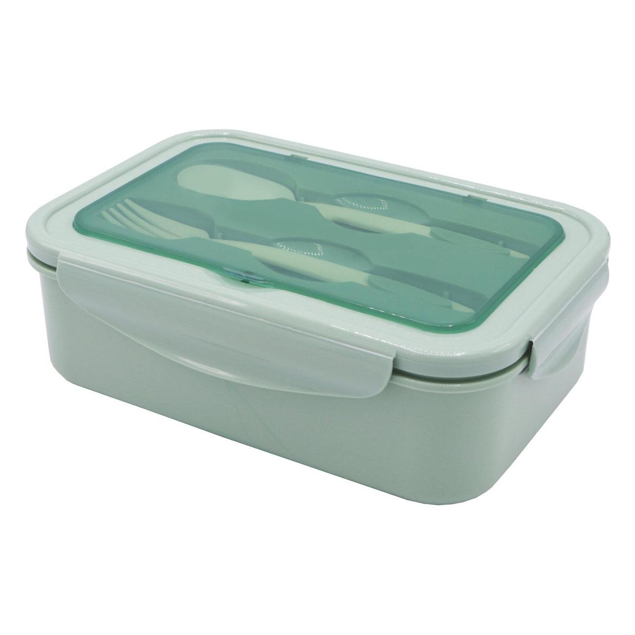 Изображение товара Ланч-бокс JOYLUX 1.4л, 4 отделения + ложка/вилка мятный