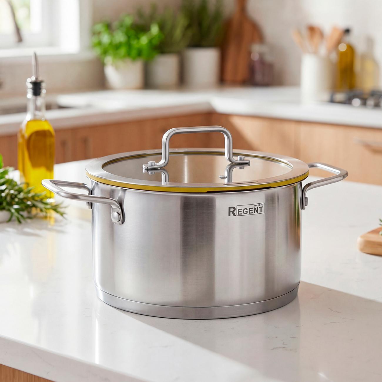Изображение товара Кастрюля 22см/4.5л с крышкой REGENT inox PALERMO (77-0522)