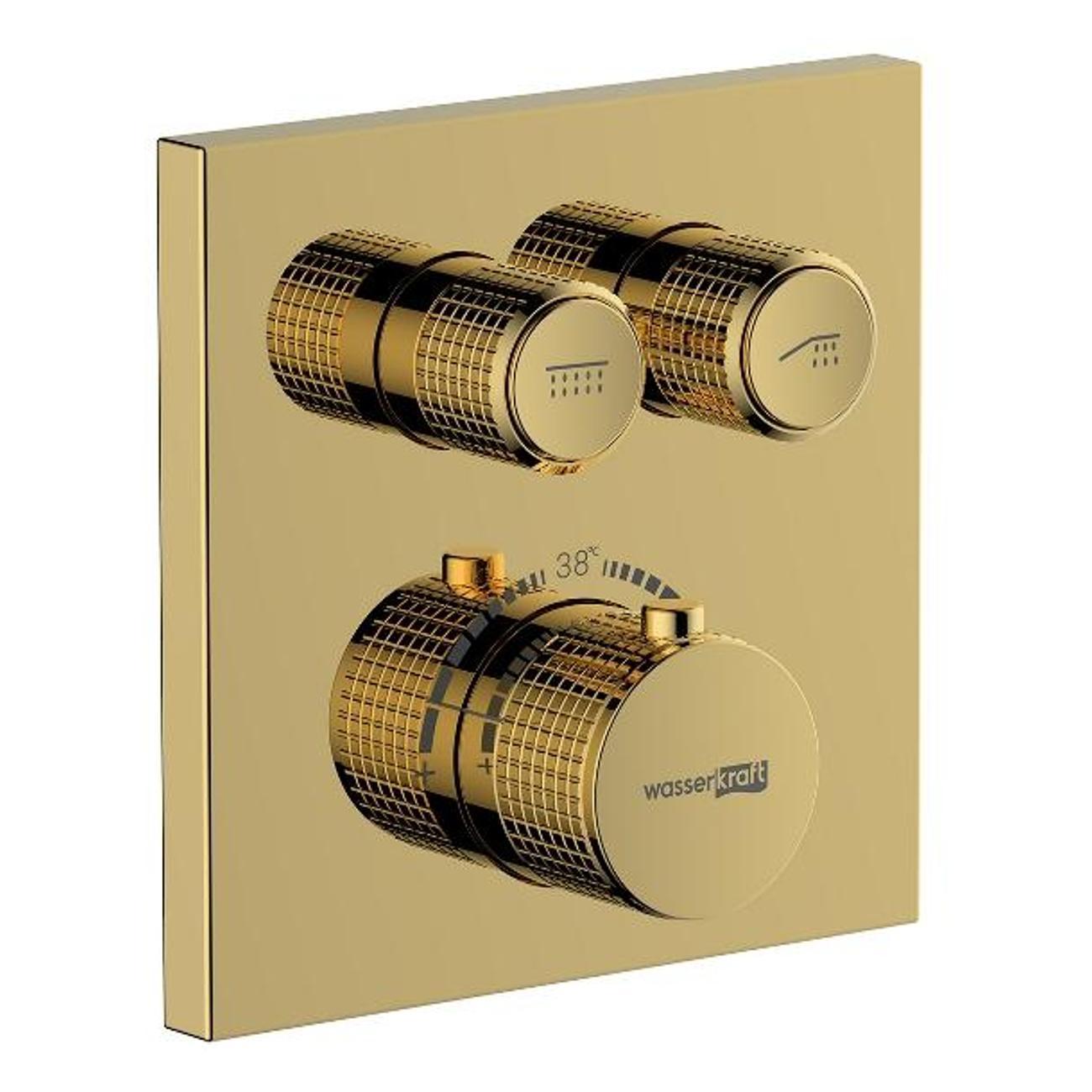 Изображение товара Смеситель для ванны и душа Wasserkraft Sauer 7148 Thermo Golden