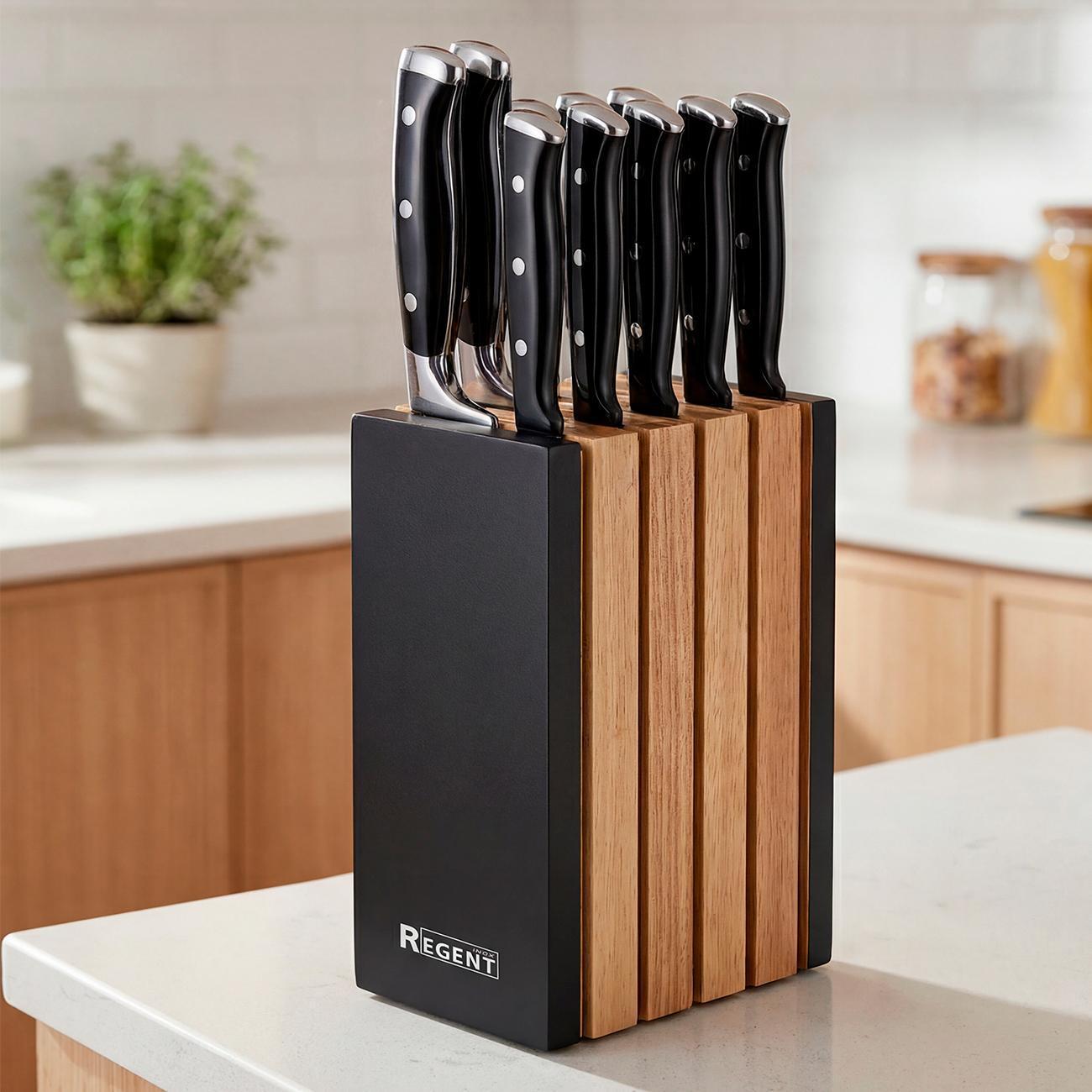 Изображение товара Набор ножей REGENT inox Grande, 11 предметов Black