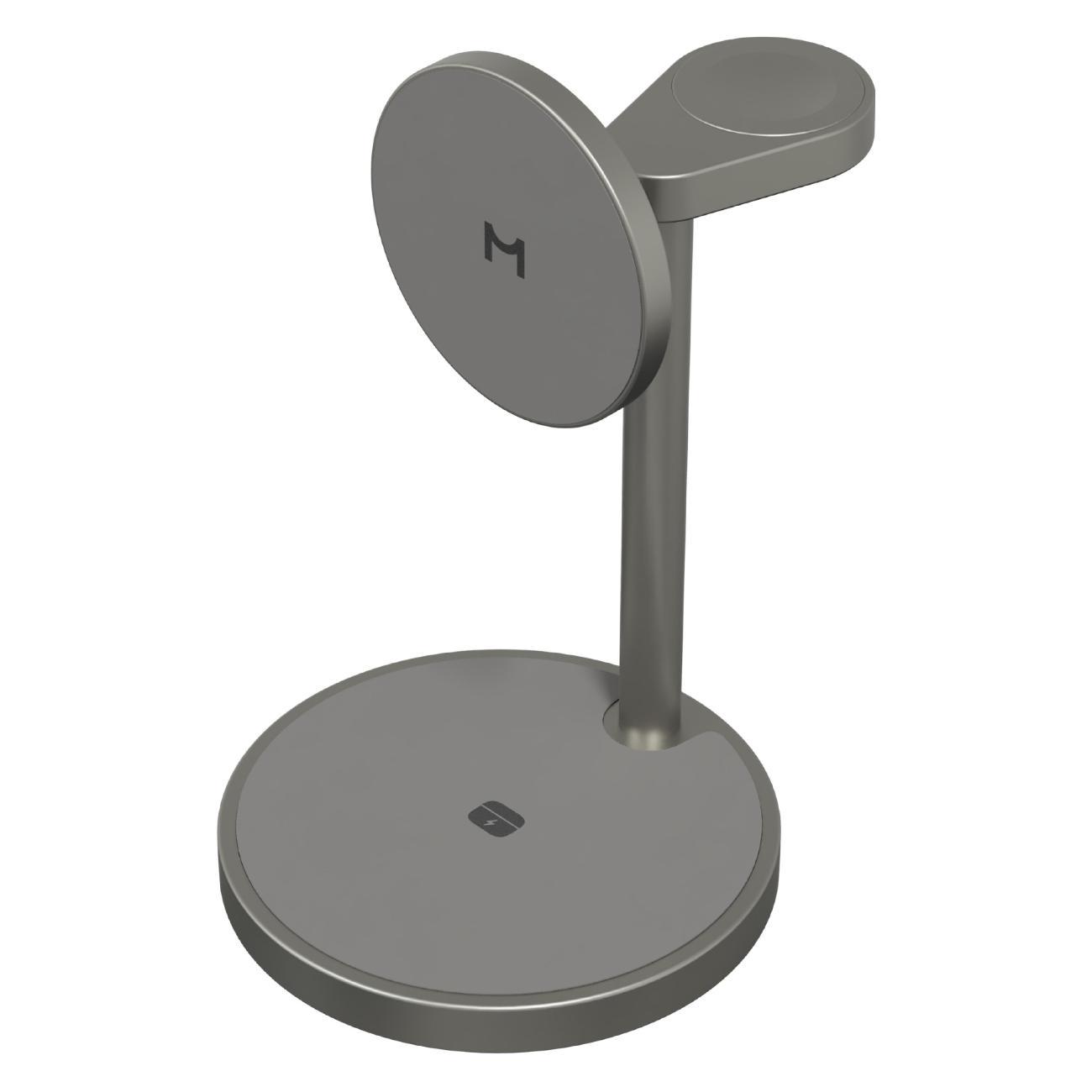 Изображение товара Беспроводное зарядное устройство Magssory 3 в 1 Base для Apple, с магнитами, Qi2, Titan