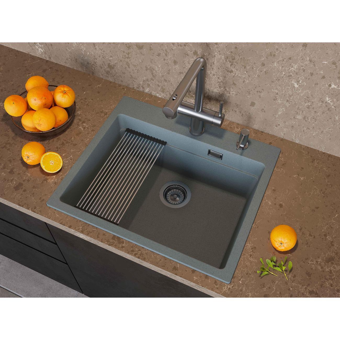 Изображение товара Мойка кухонная GRANDEX AQUA COMFORT 60F Gr Изображение товара Мойка кухонная GRANDEX AQUA COMFORT 60F Gr