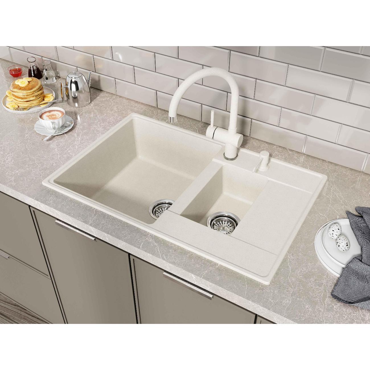 Изображение товара Мойка кухонная GRANDEX AQUA TOPLINE 78F Wh