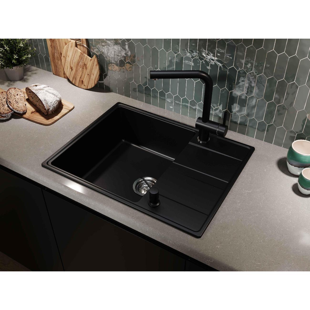 Изображение товара Мойка кухонная GRANDEX AQUA TOPLINE 65F Bl/Gr