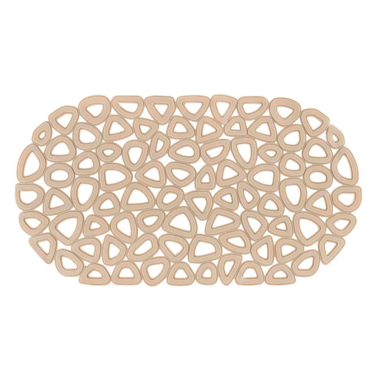 Изображение товара Коврик для ванной PRIMILA 68х37см Треугольники овальный беж