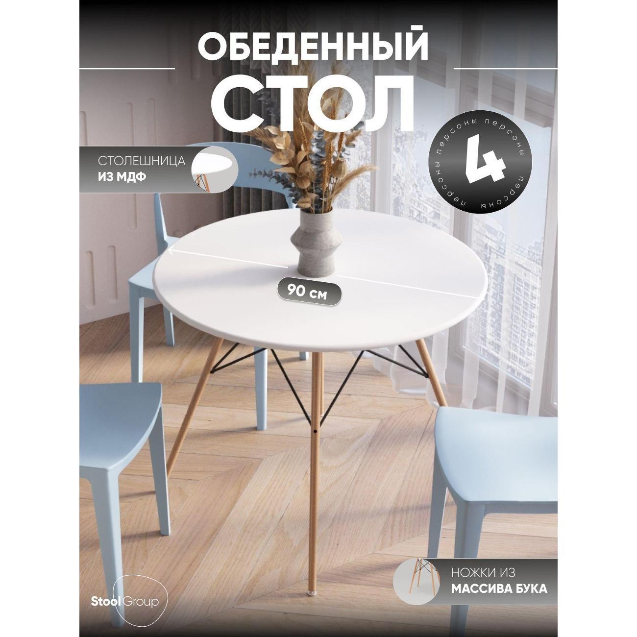 Изображение товара Стол обеденный Stool Group круглый EAMES DSW NEW D90, белый