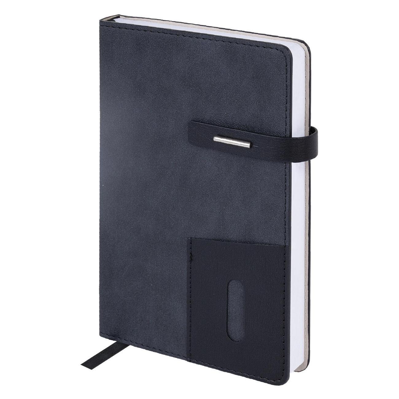 Изображение товара Тетрадь Brauberg А5 138х213мм Cowboy, под кожу, застёжка, 160л, черный, 116200