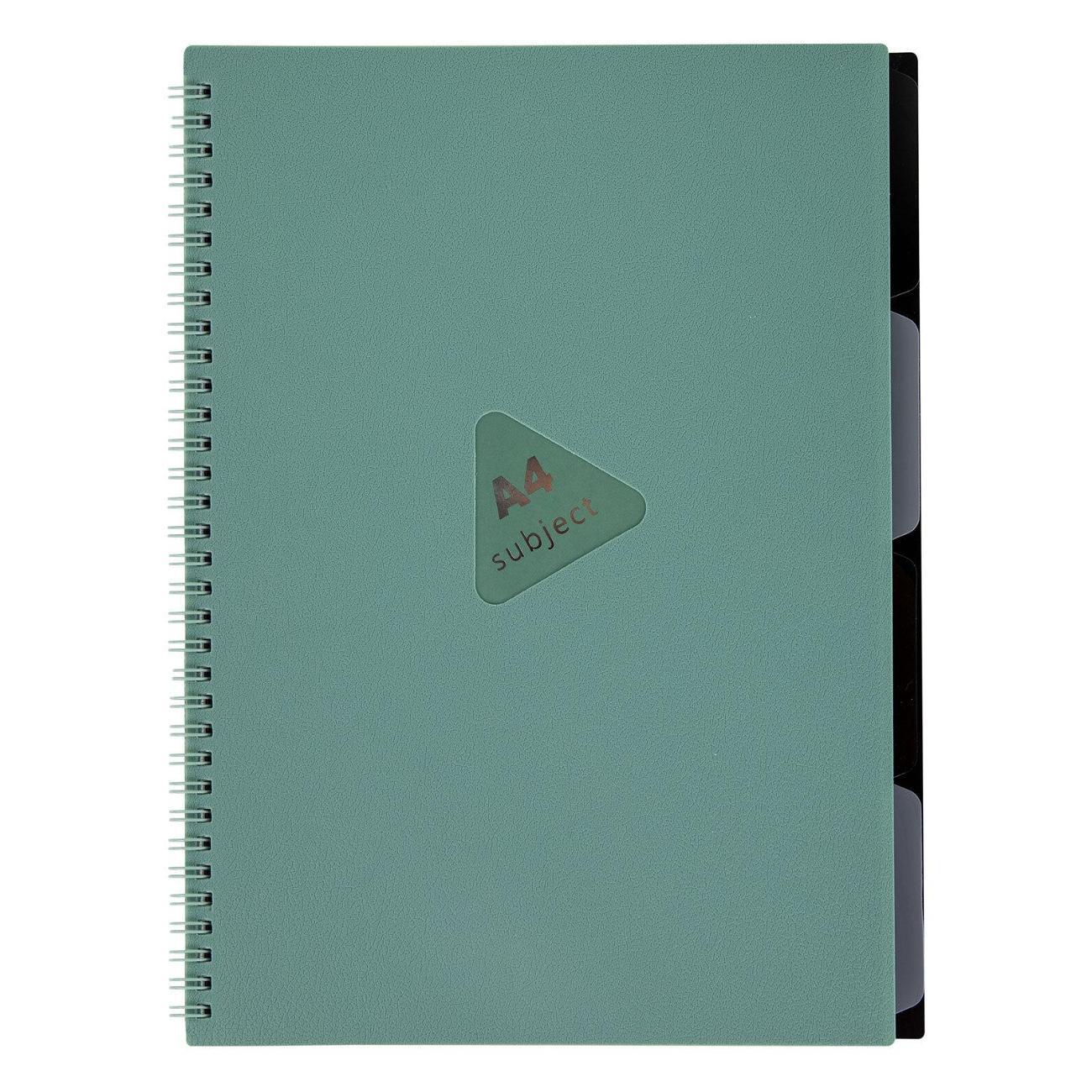 Изображение товара Тетрадь Brauberg обложка пластик, А4 80л. гребень, 4 разделителя, клетка, , зеленый, 405363