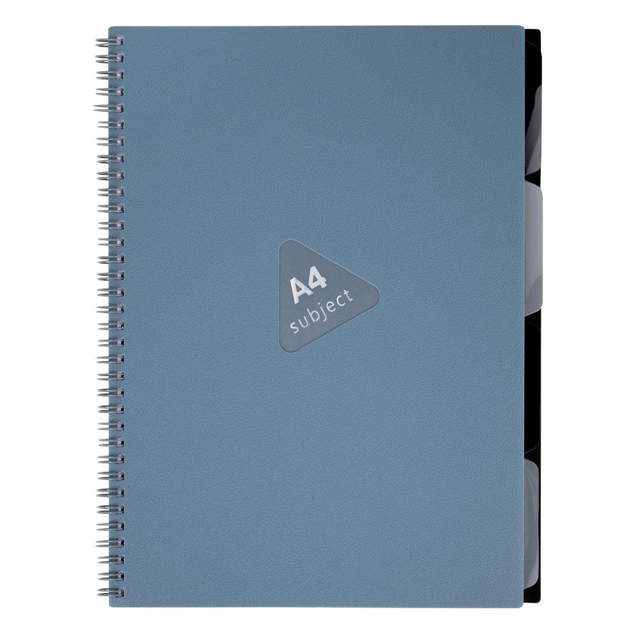 Изображение товара Тетрадь Brauberg обложка пластик, А4 80л. гребень, 4 разделителя, клетка, , синий, 405364