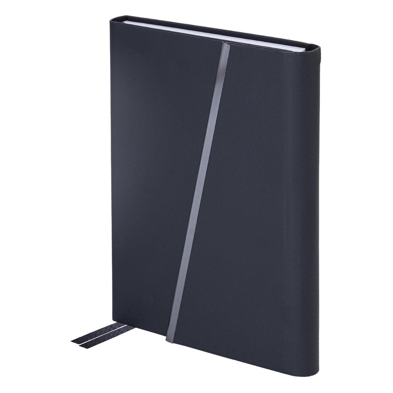 Изображение товара Тетрадь Brauberg А5 145х213мм Vogue, под кожу, магнитный клапан 160л черный 116223