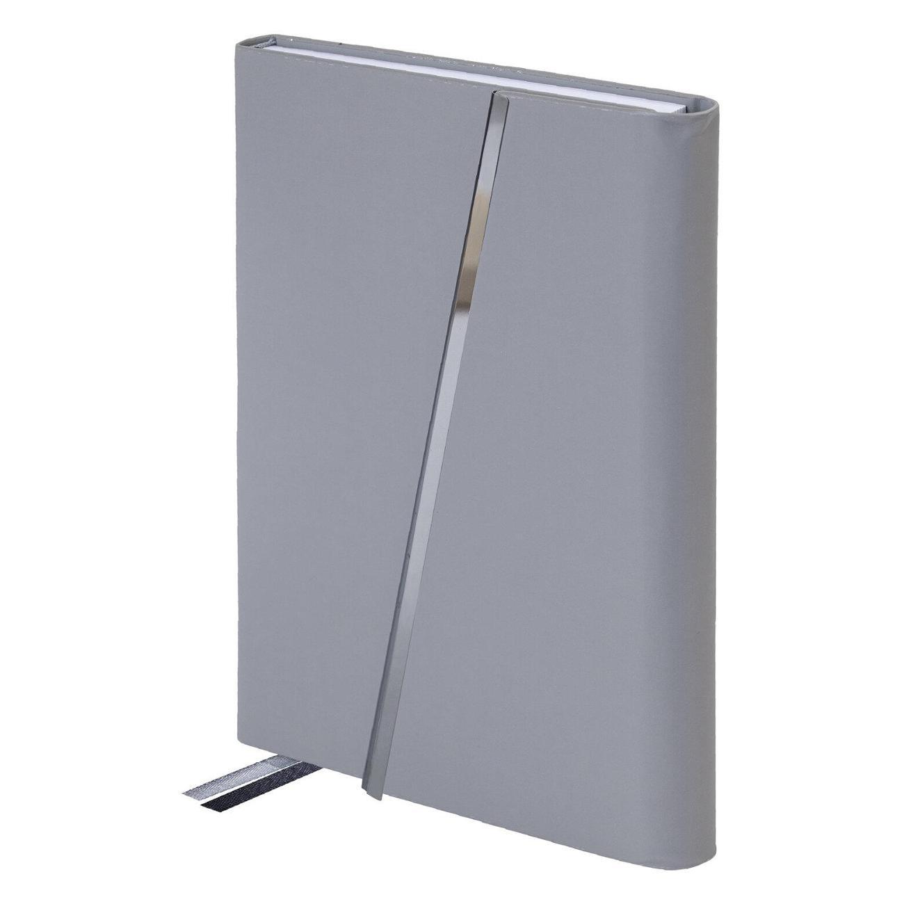 Изображение товара Тетрадь Brauberg А5 145х213мм Vogue, под кожу, магнитный клапан 160л серый 116224