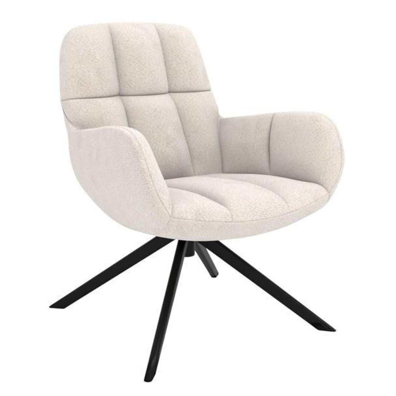 Изображение товара Кресло Правила мебели Айва для отдыха дома, с подлокотниками, высокие ножки, 72х81х89 см, Белый, букле