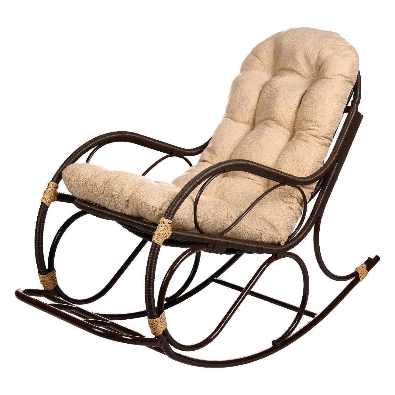 Изображение товара Кресло BiGarden Кресло-качалка из искусственного ротанга (Орех)