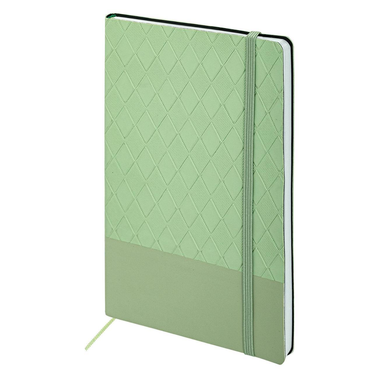 Изображение товара Блокнот для записей Brauberg А5 BRG Tissage резинка клетка оливковый